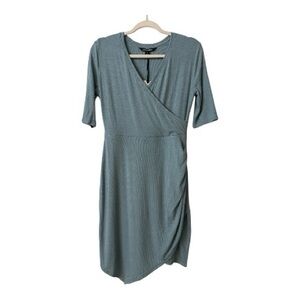 41 Hawthorn Elegant Blue Wrap Dress Size Medium